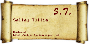 Sallay Tullia névjegykártya